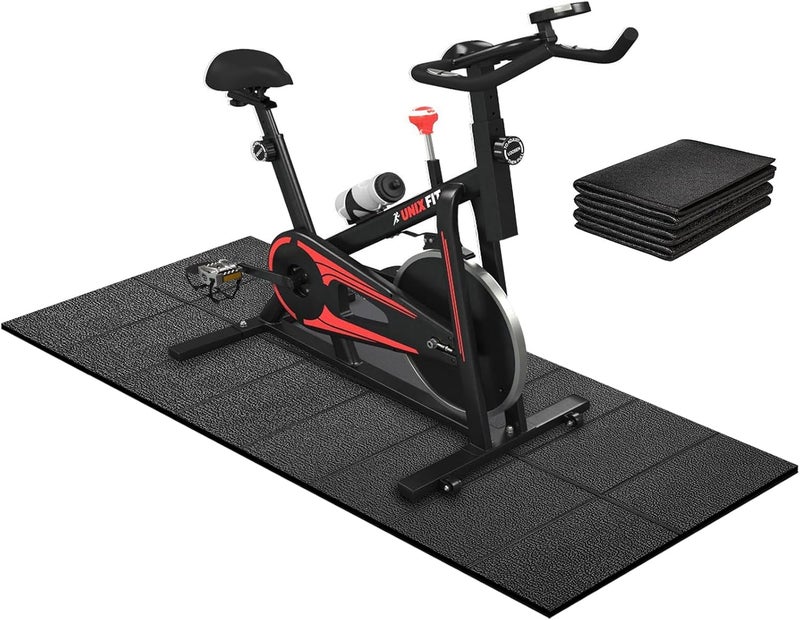 WERCHO Treadmill Mat 63"x30", Foldable Walking Pad Mat for Carpet Hardwood Floors 6mm Heavy-Duty Exercise Equipment Mat for Treadmill,Spin Bike,Elliptical Trainer,Exercise Equipment - Image 1